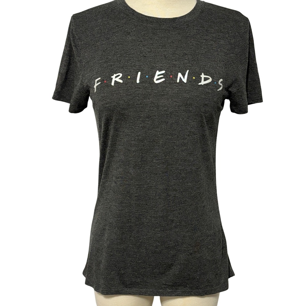 Friends Logo‎ Iridescent Graphic Tee Women's XS Dark Gray Short Sleeve T-Shirt